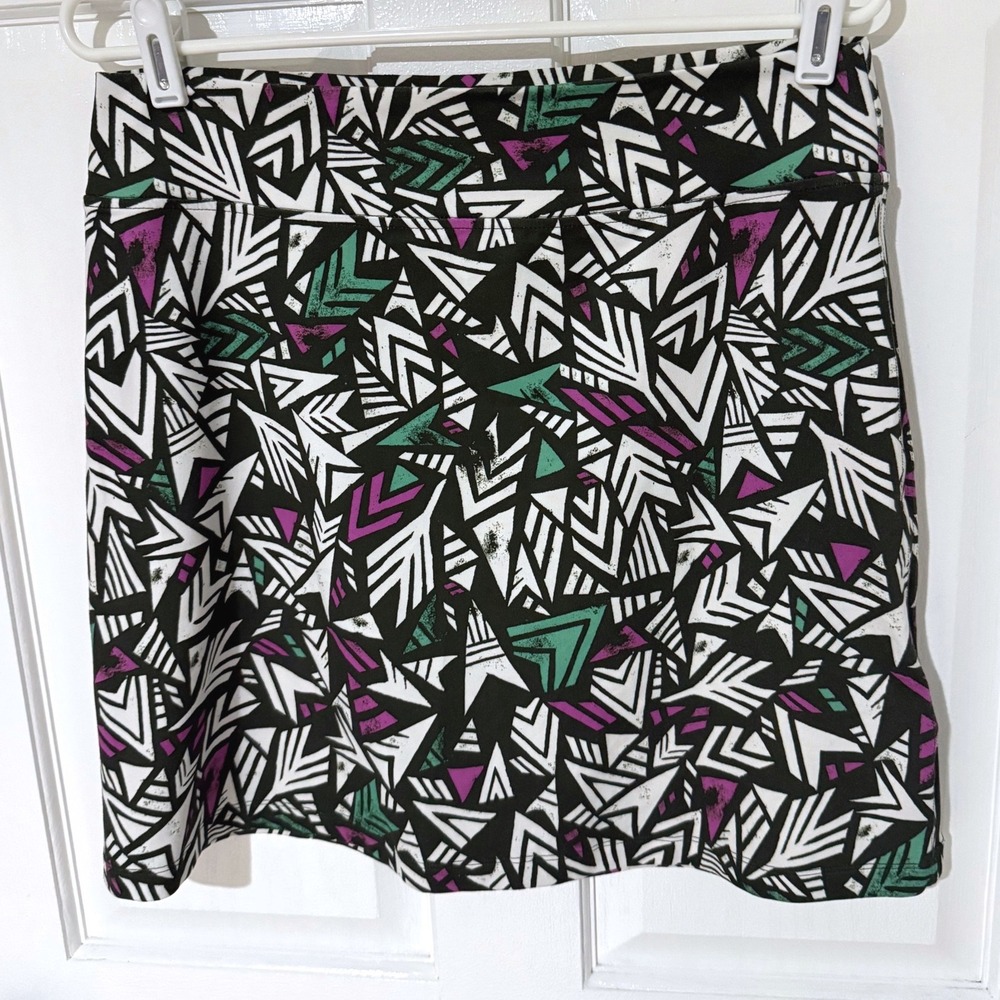 Patagonia Women Geometric Print Active Skort Purple Teal Black White Size M
